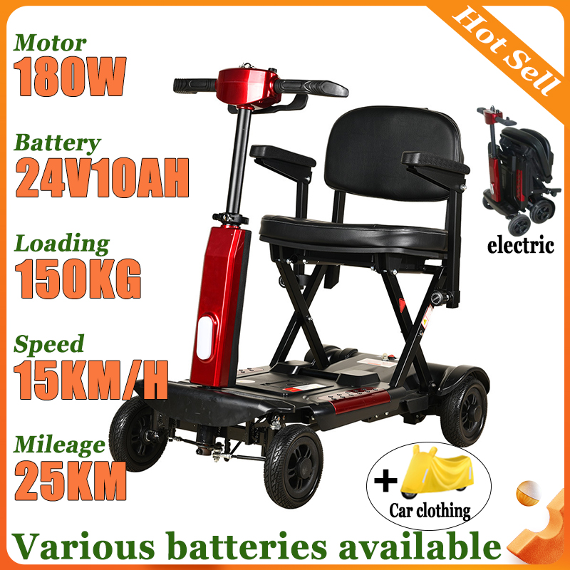 Folding Electric Scooter - NEW 4-wheeled Elderly Disabled Automatic Folding