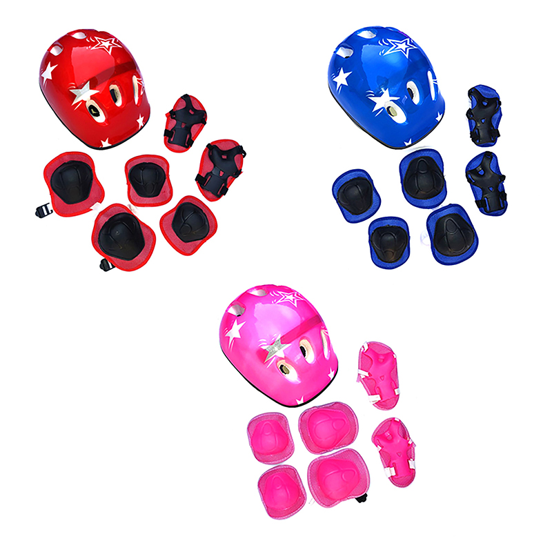 New-7Pcs Kids Cycling Protecti - Scooter Helmet Set 评论和价格